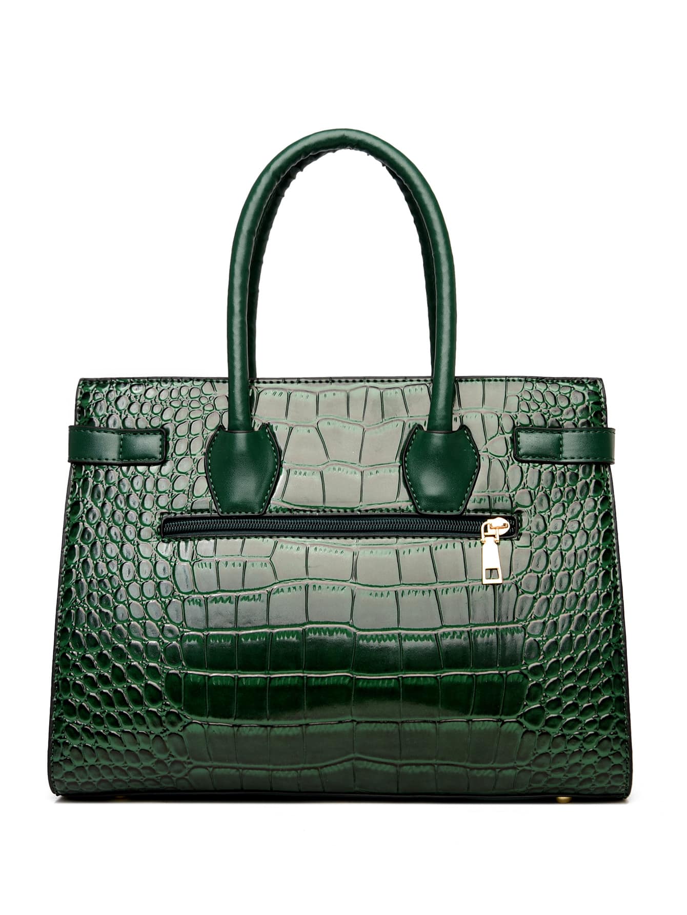 3pcs Minimalist Croc Embossed Tote Bag Set