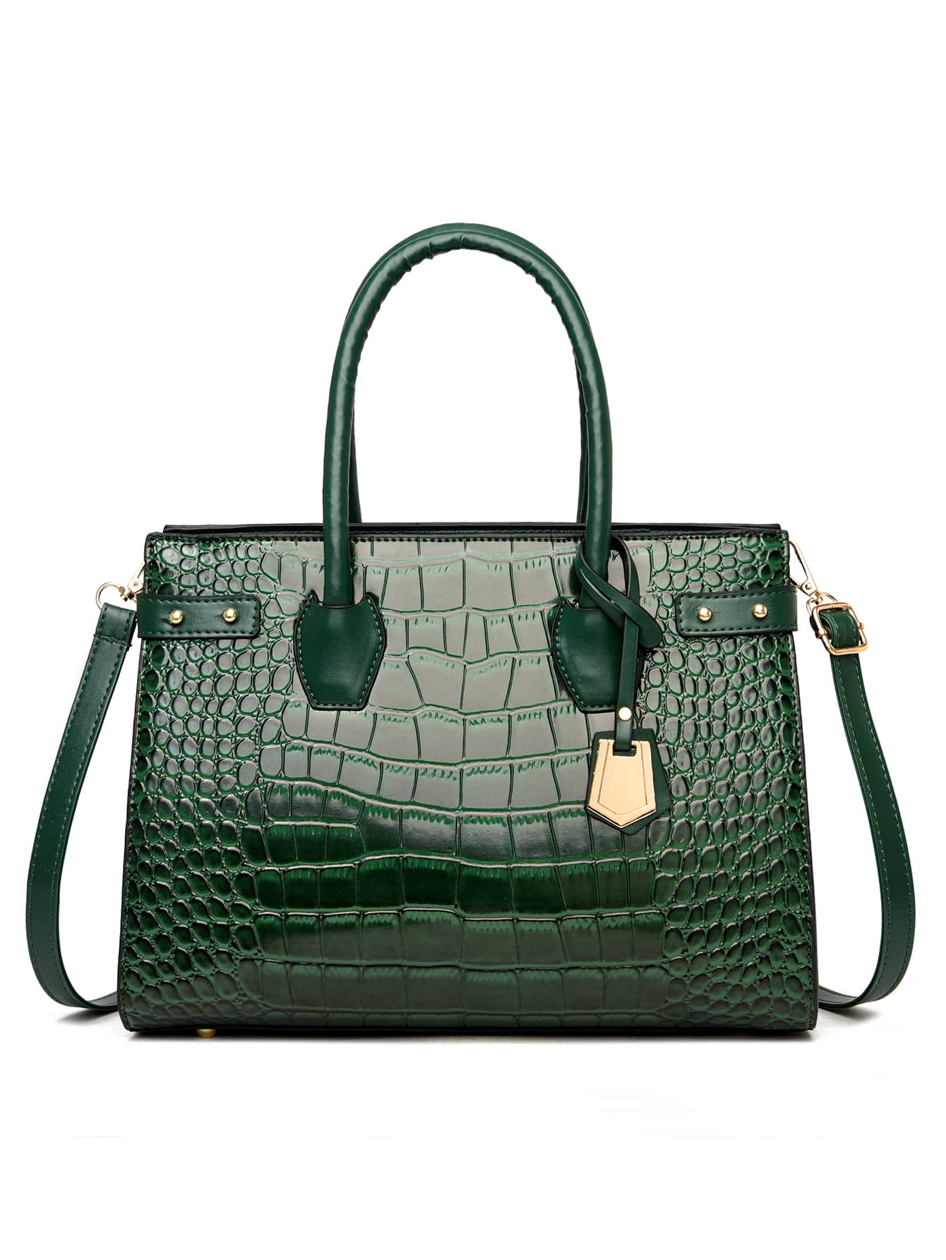 3pcs Minimalist Croc Embossed Tote Bag Set