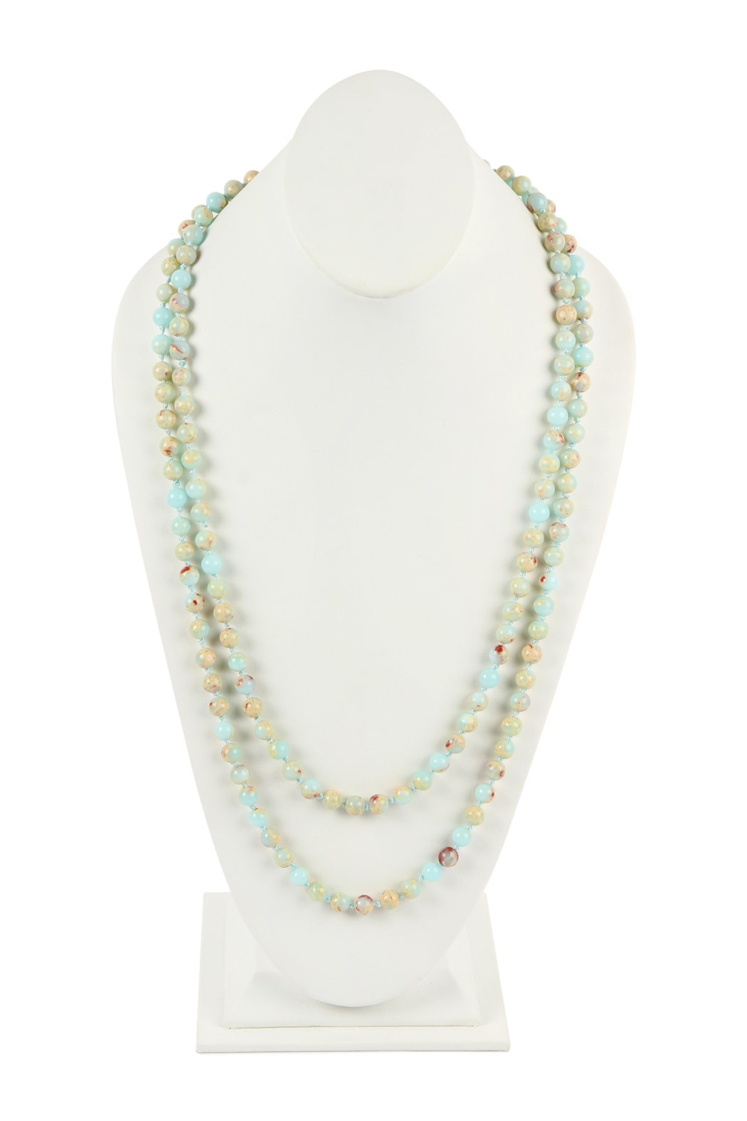 60 Inches Marble Beads Long Necklace