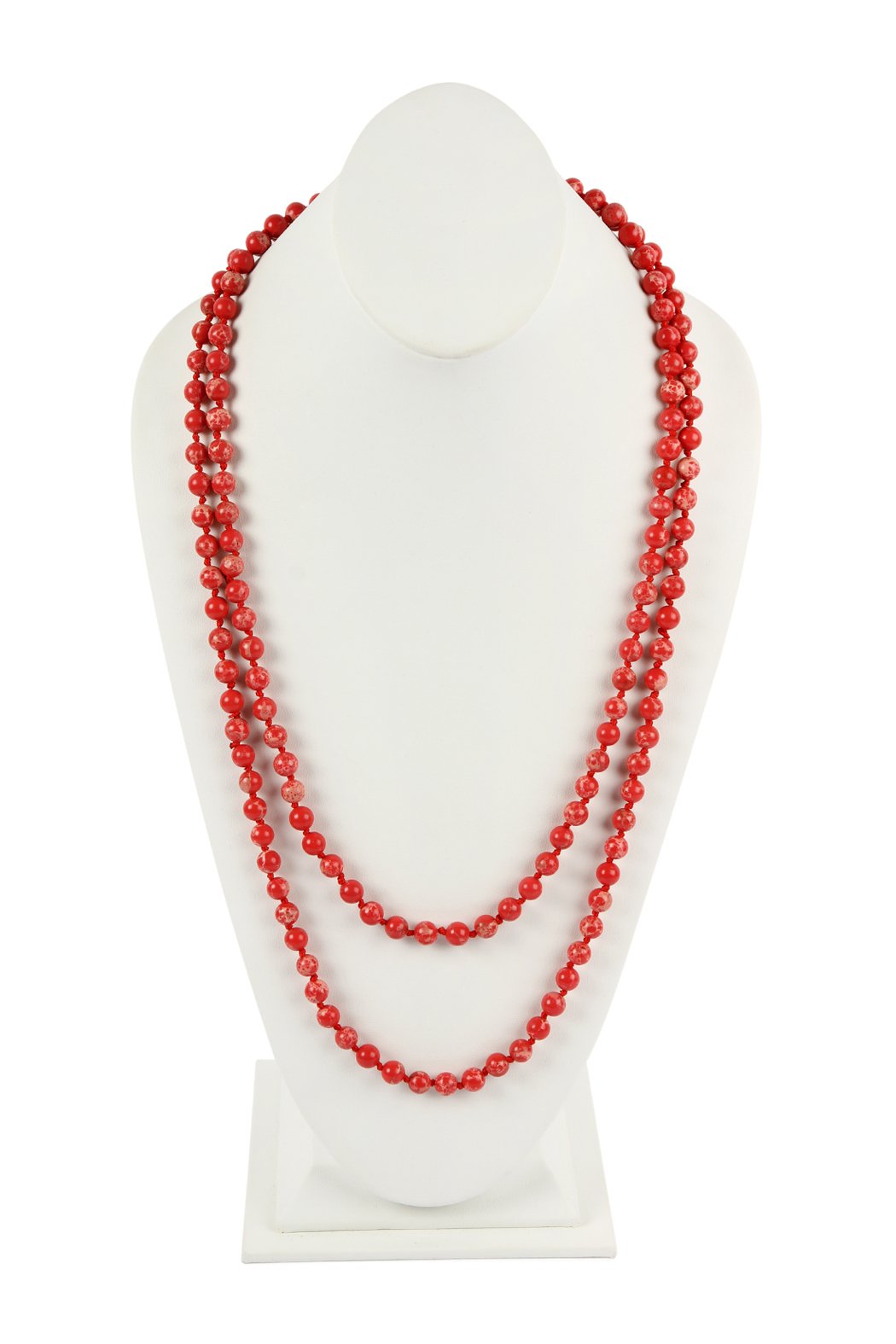 60 Inches Marble Beads Long Necklace