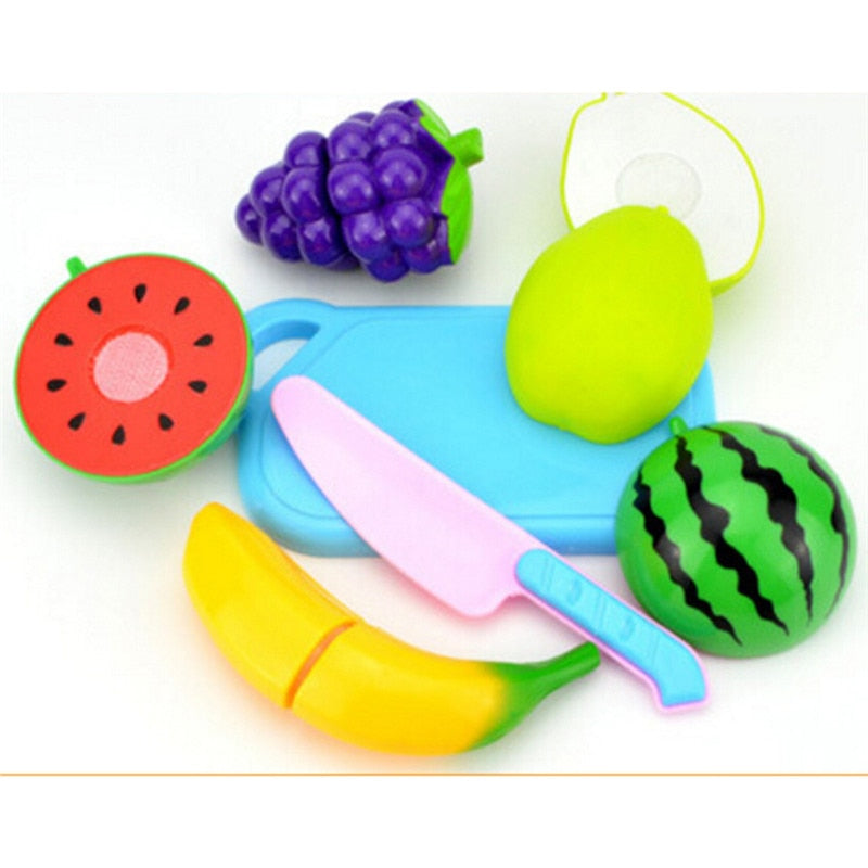 1Set Children Play House Toy Cut Fruit Plastic Vegetables  Educational Toys