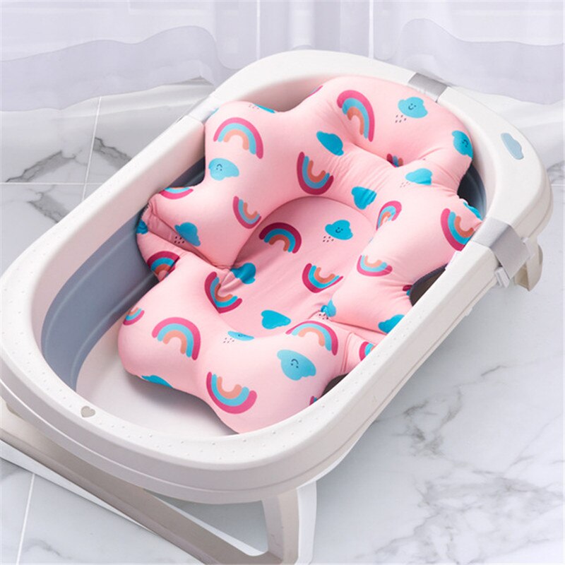 Cartoon Portable Baby Shower Bath Tub Pad Non-Slip Bathtub Mat Newborn Safety