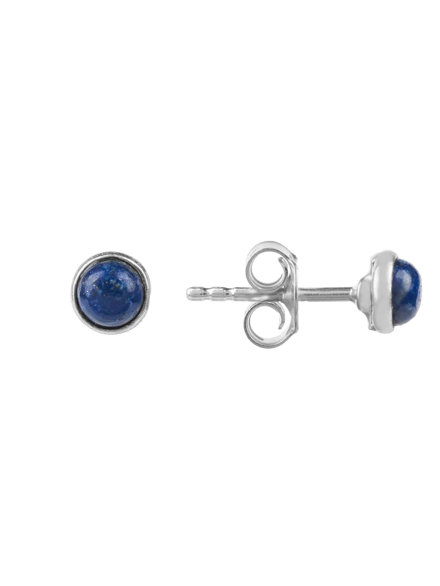 Petite Gemstone Silver Earrings Lapis Lazuli