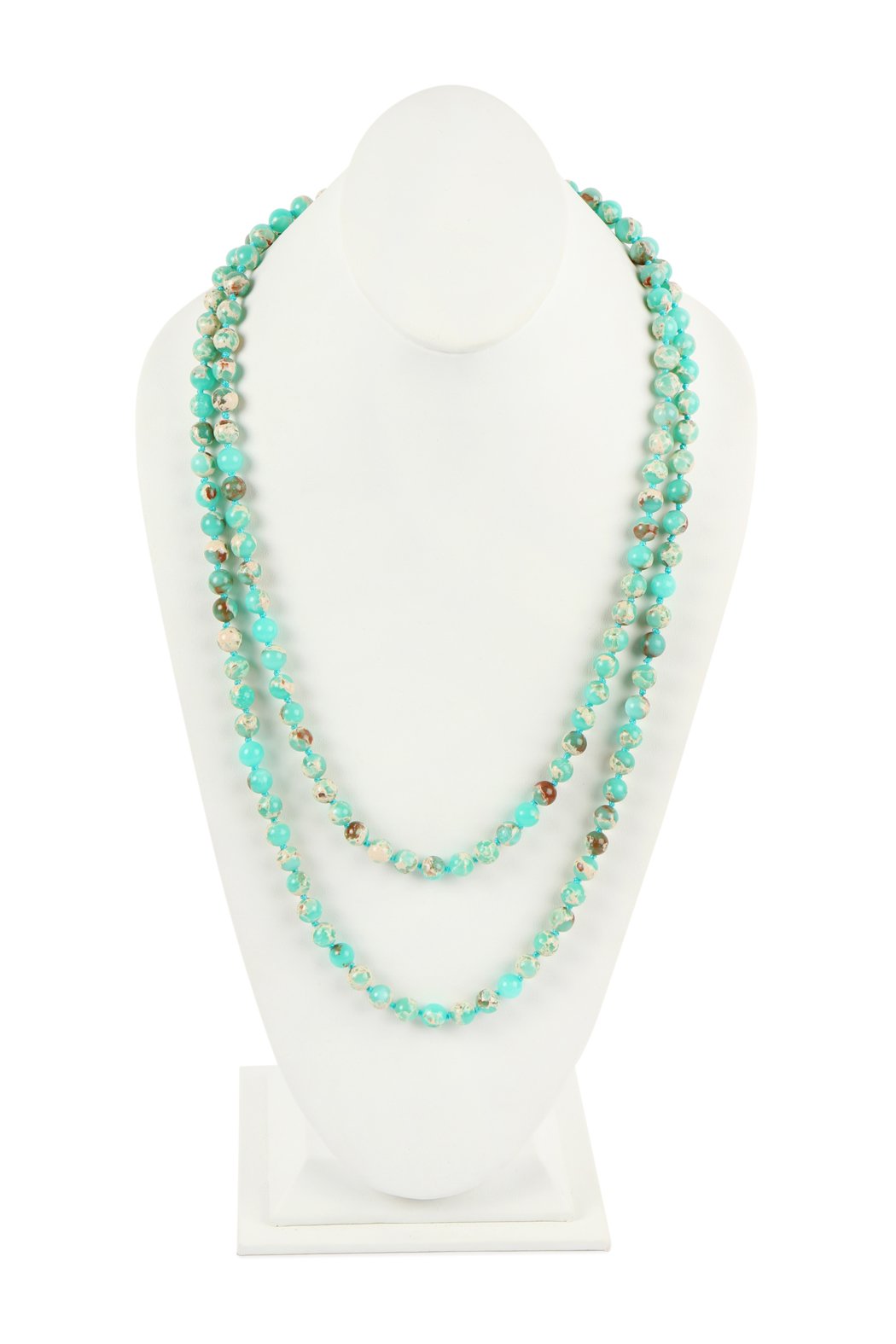 60 Inches Marble Beads Long Necklace