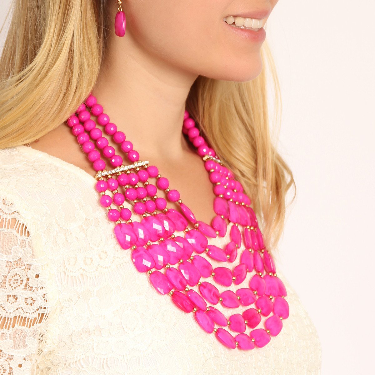 Beaded Statement Necklace Set