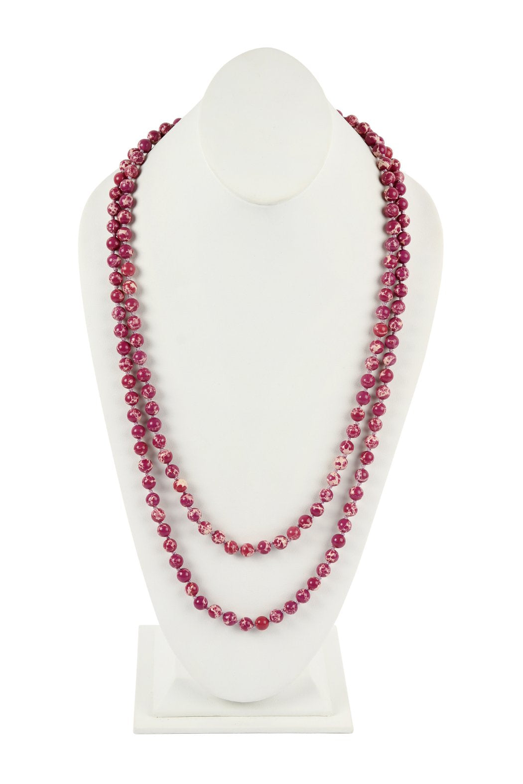 60 Inches Marble Beads Long Necklace