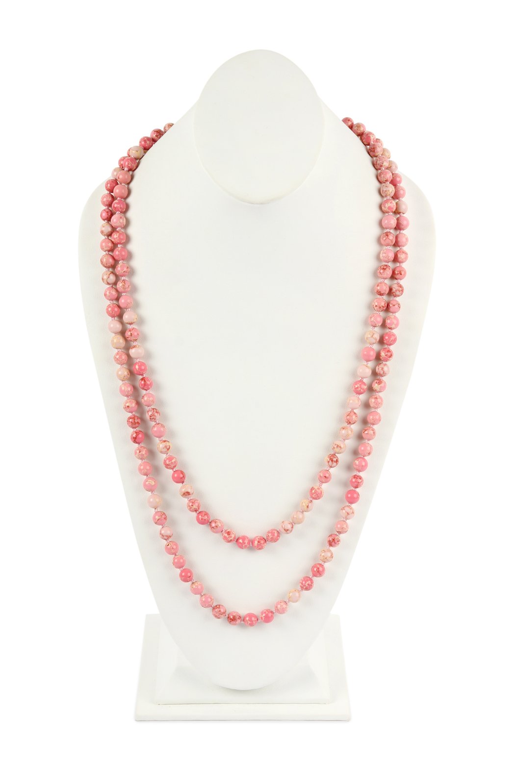 60 Inches Marble Beads Long Necklace