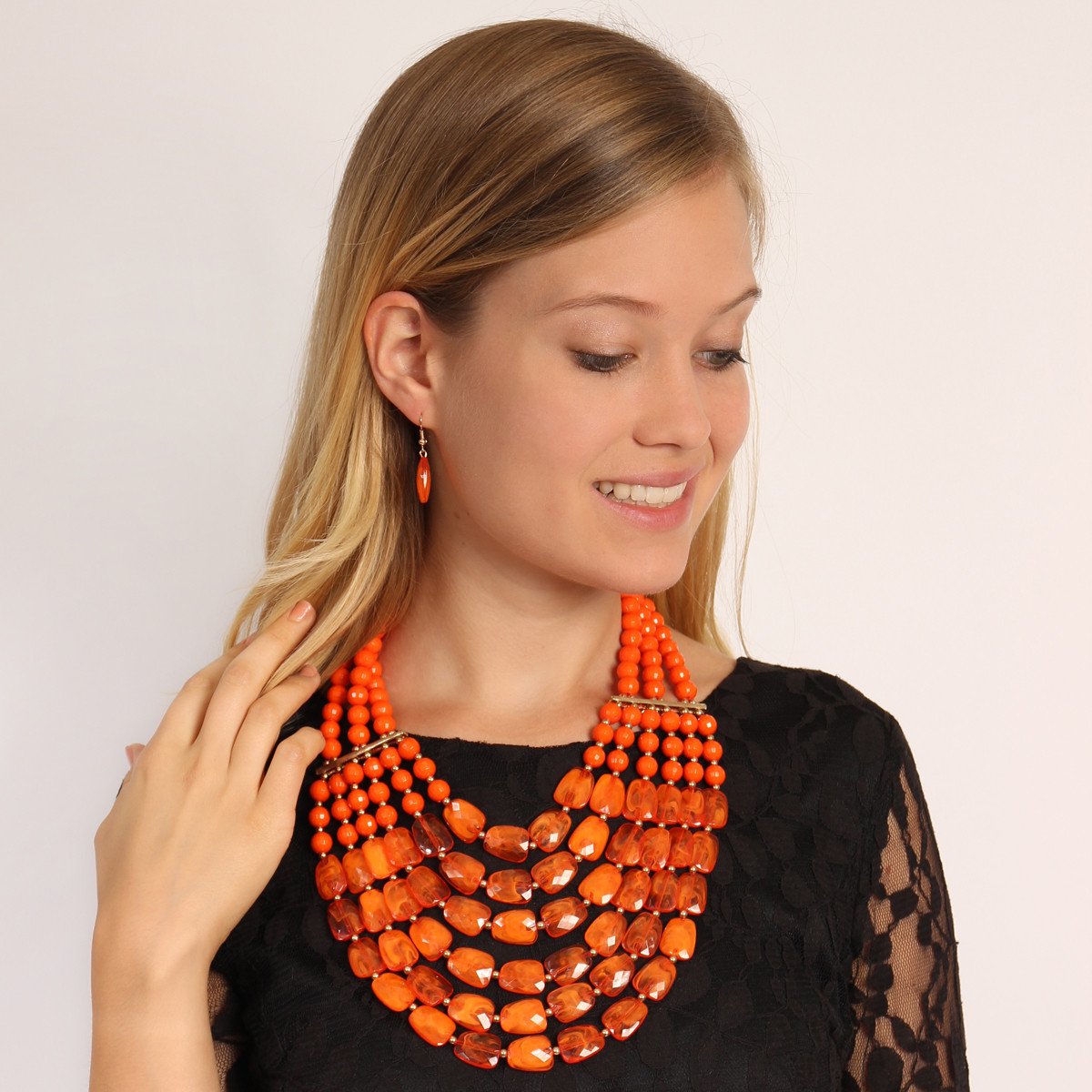 Beaded Statement Necklace Set